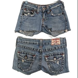 True Religion Distressed Jean Shorts Size 24